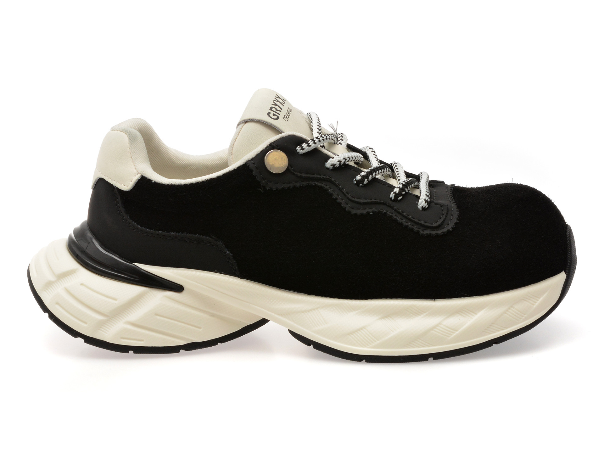 Pantofi sport GRYXX negri, 10921, din piele intoarsa