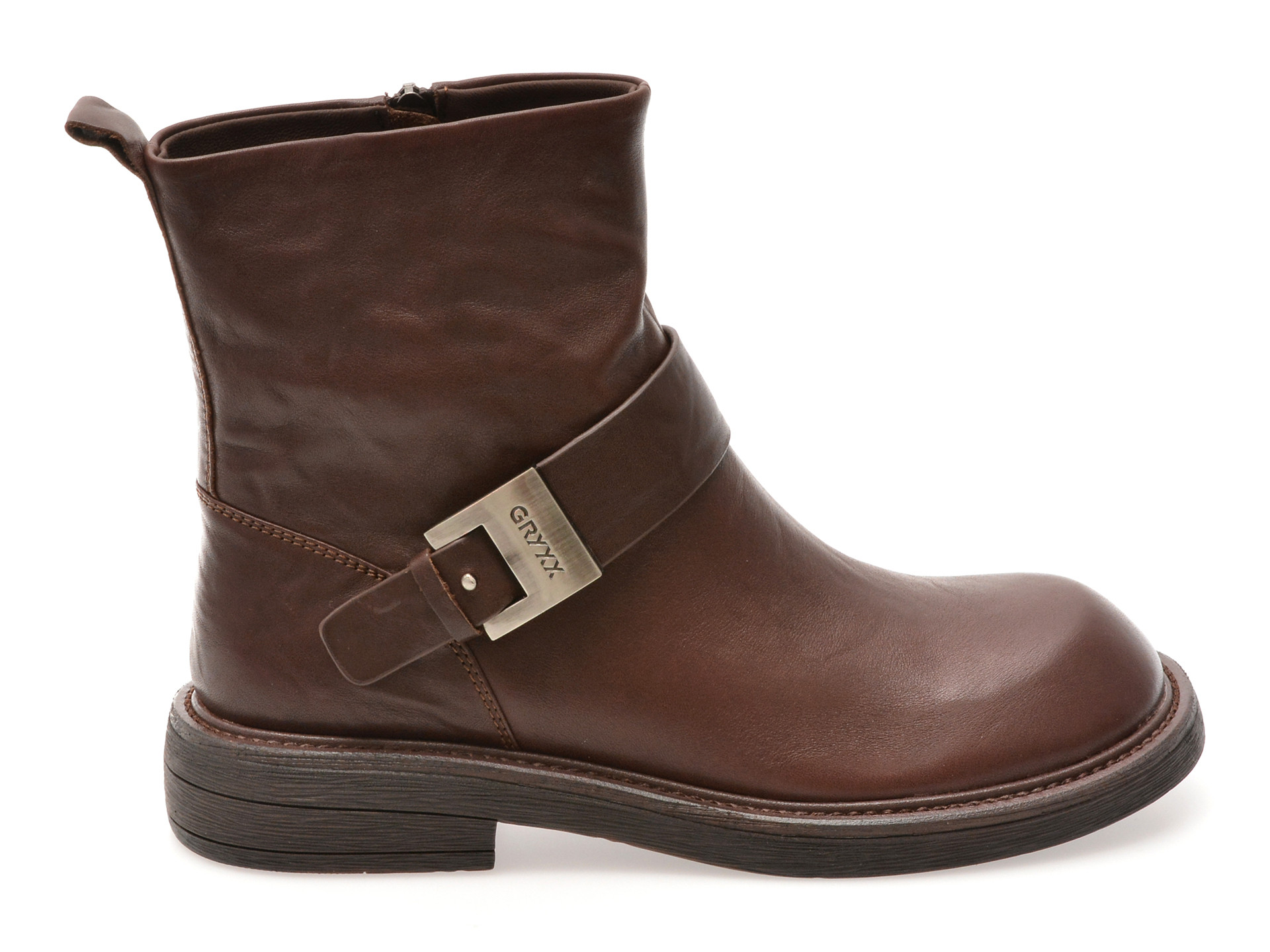 Ghete GRYXX maro, 5389, din piele naturala
