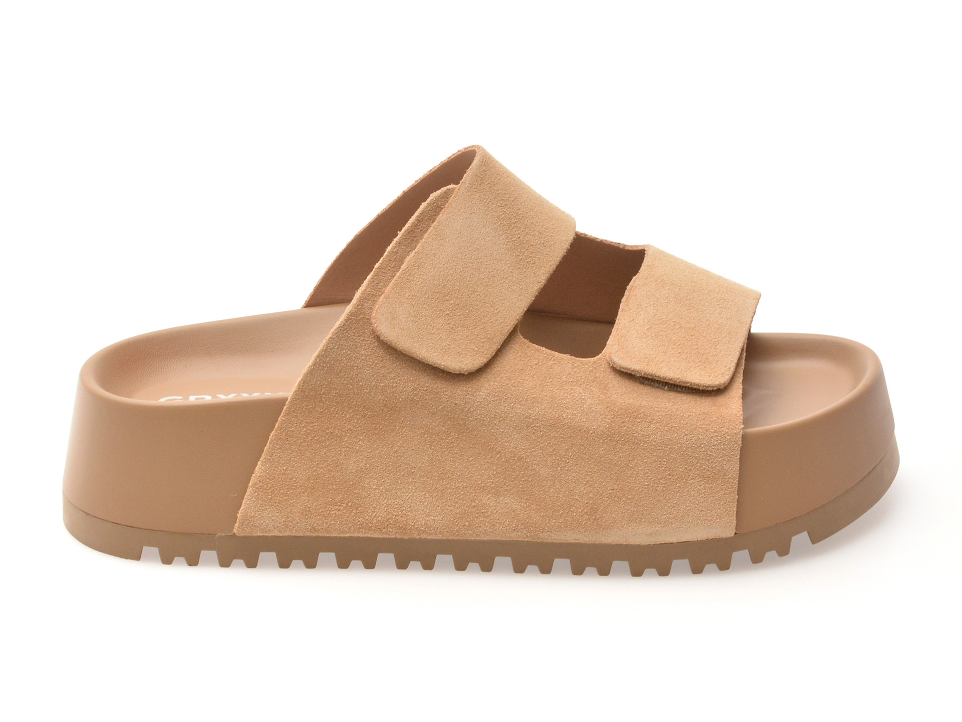 Papuci GRYXX bej, 33719, din piele intoarsa