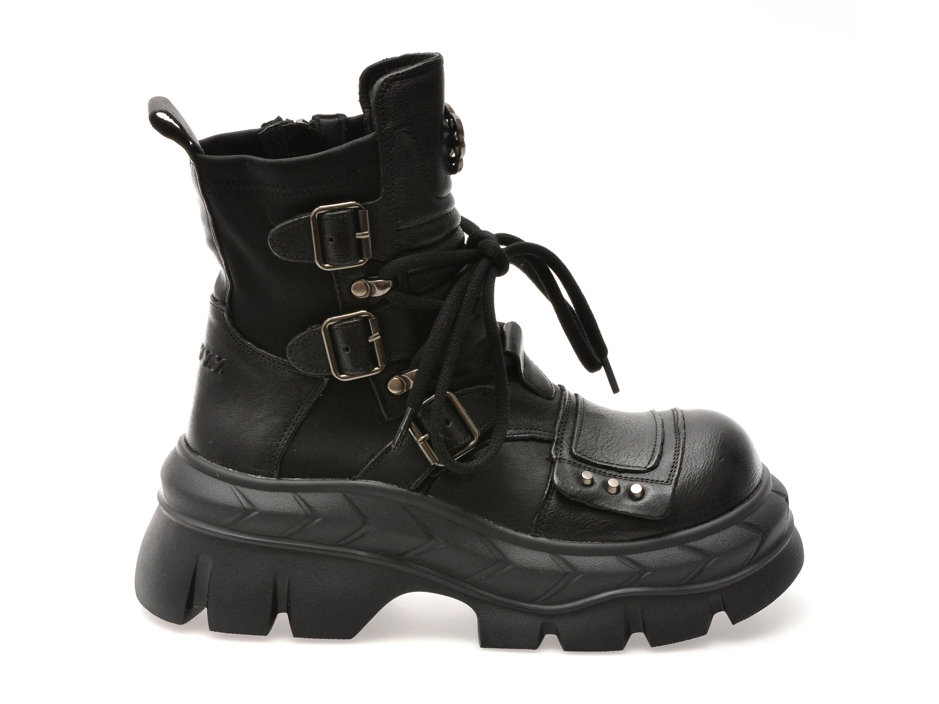 Bocanci GRYXX negri, 2622, din piele naturala