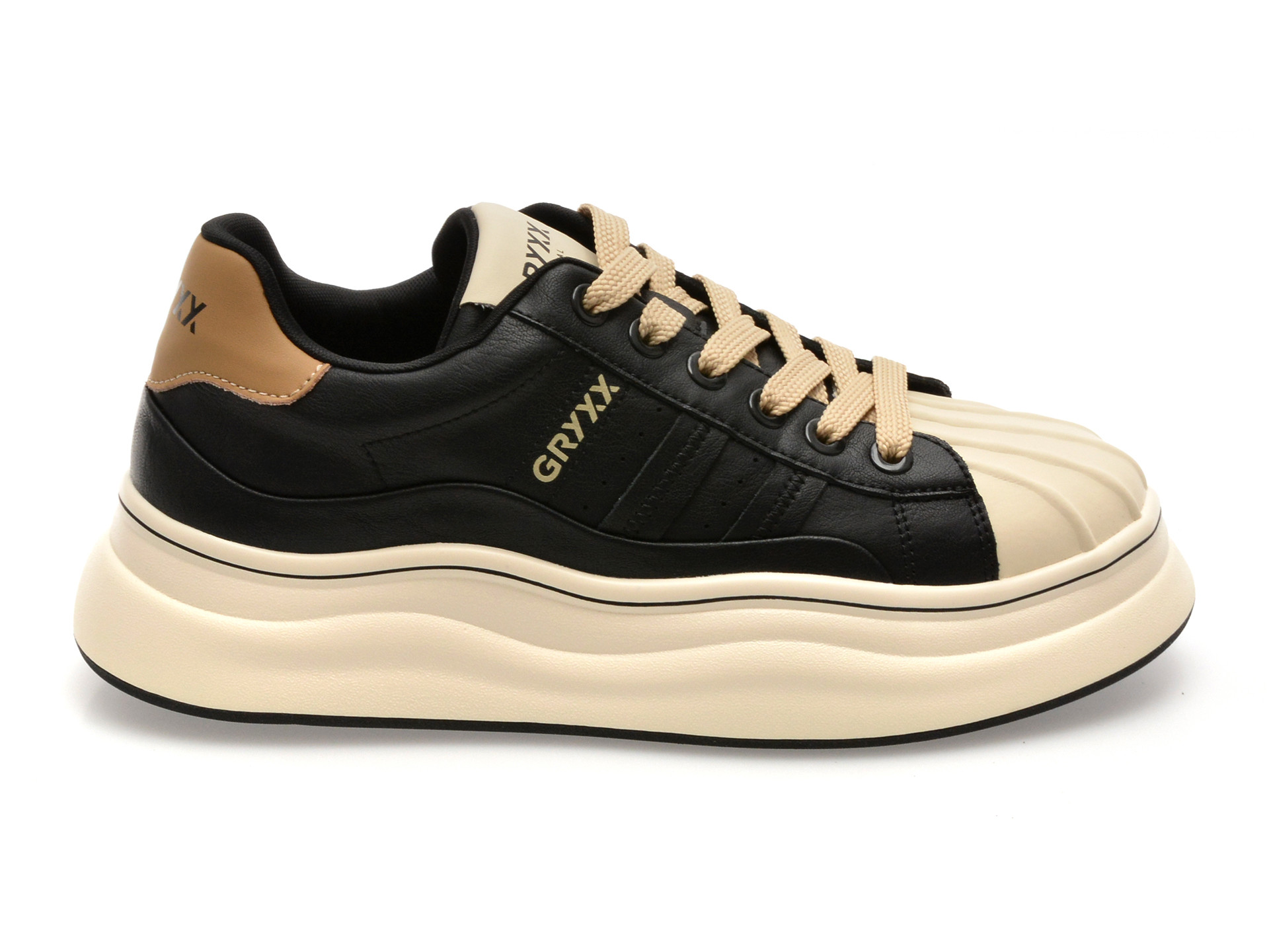 Pantofi sport GRYXX negri, F8922, din piele naturala