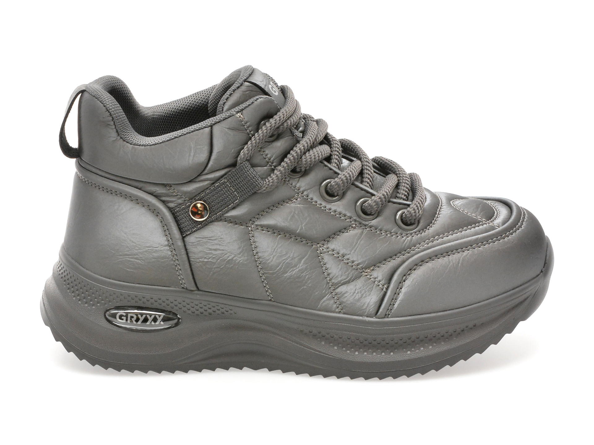 Ghete GRYXX gri, 5K718, din piele ecologica