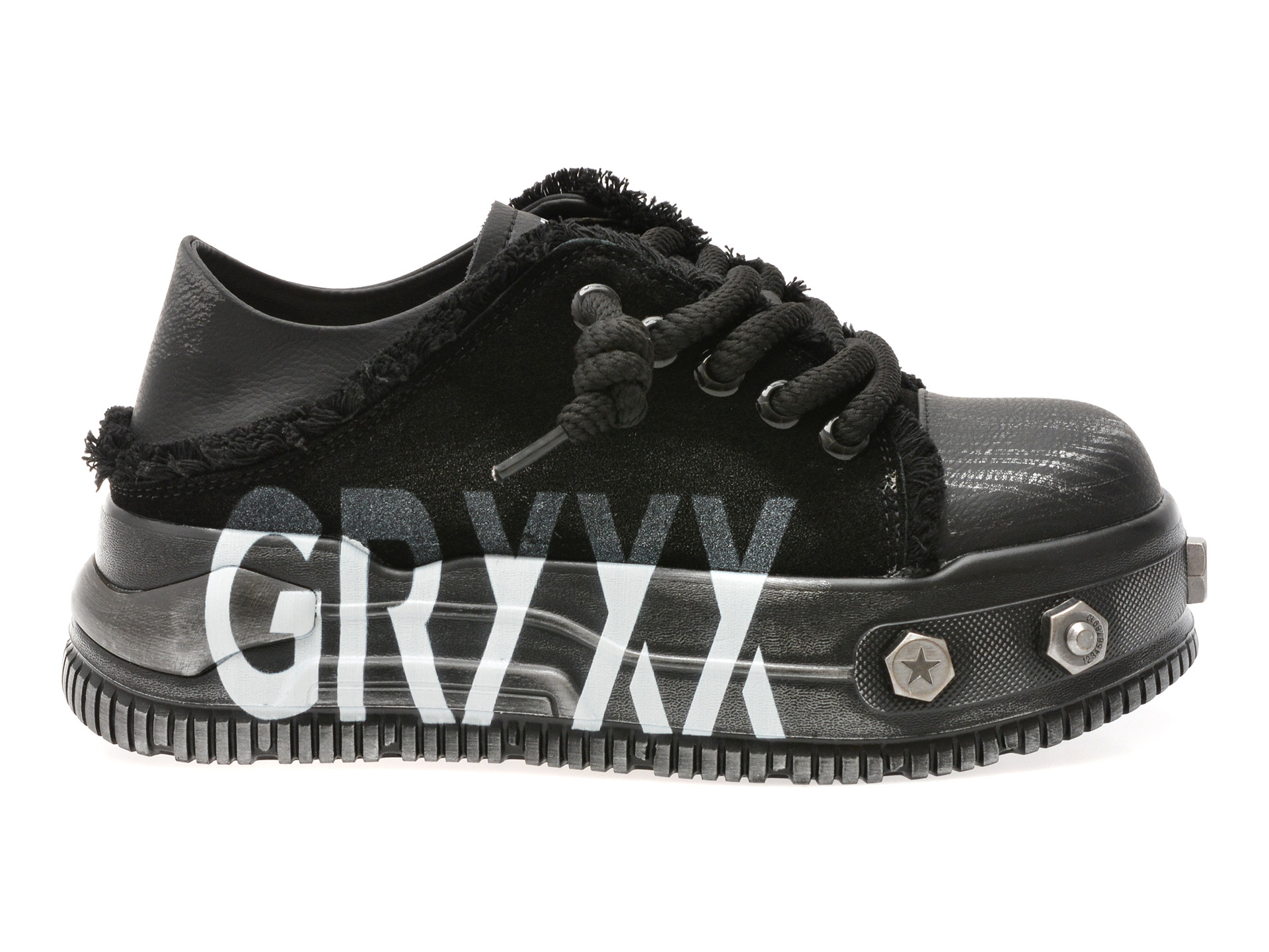 Pantofi sport GRYXX negri, 90713, din piele intoarsa