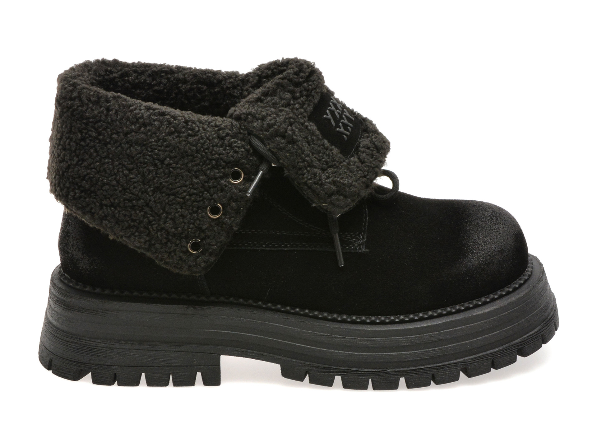 Ghete GRYXX negre, 3122, din piele intoarsa