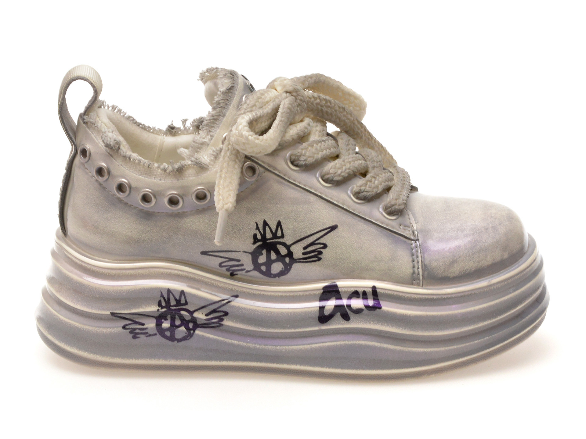 Pantofi sport GRYXX gri, 165, din piele naturala lacuita