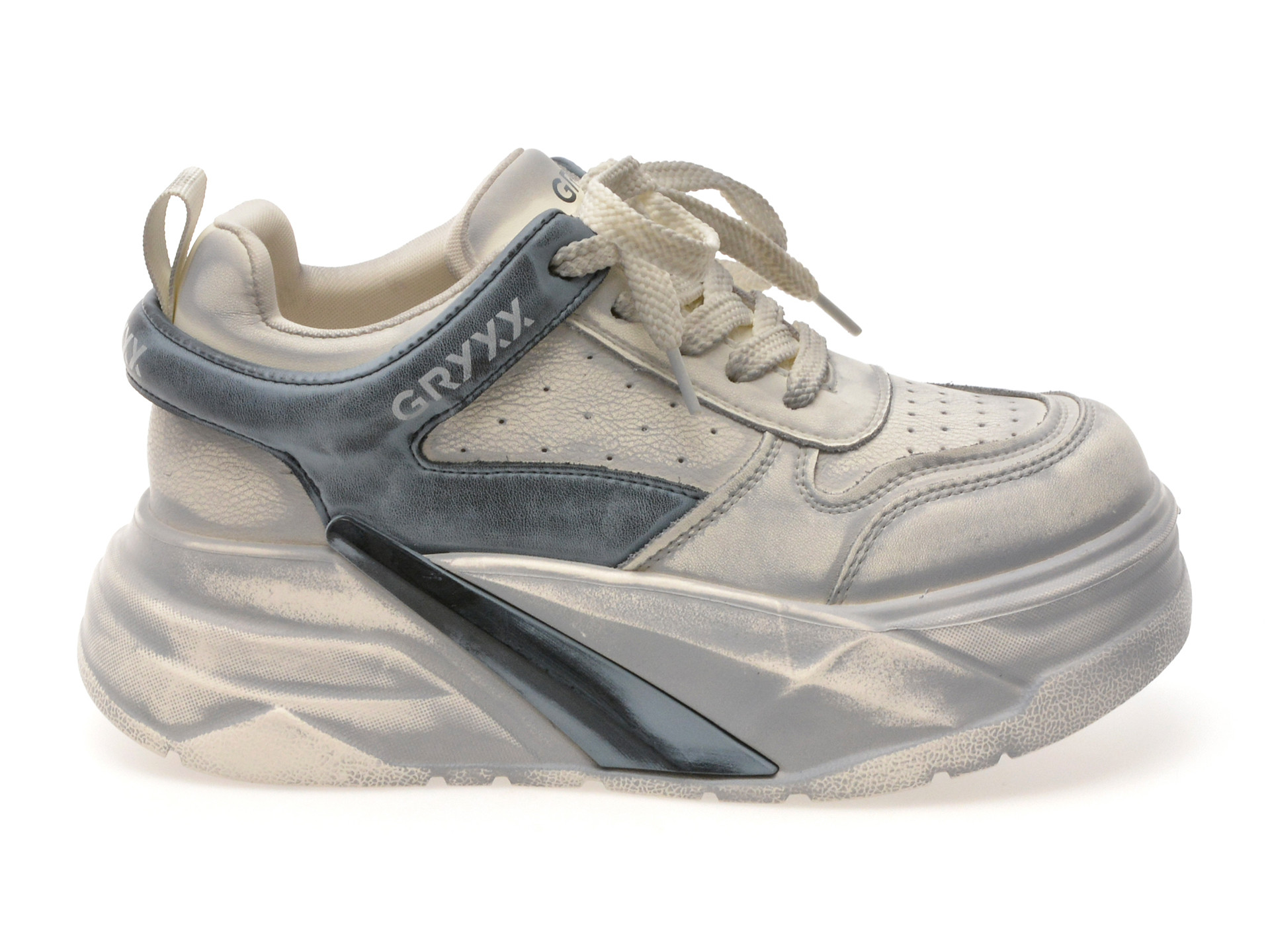 Pantofi sport GRYXX albi, 166, din piele naturala