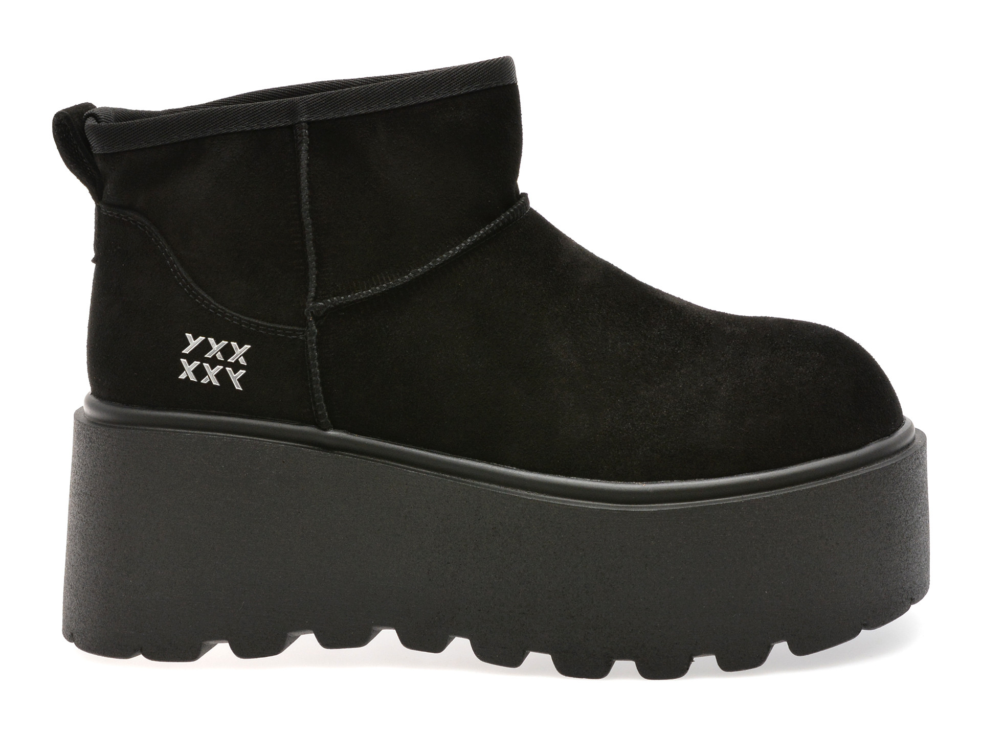 Ghete GRYXX negre, 8083, din piele intoarsa