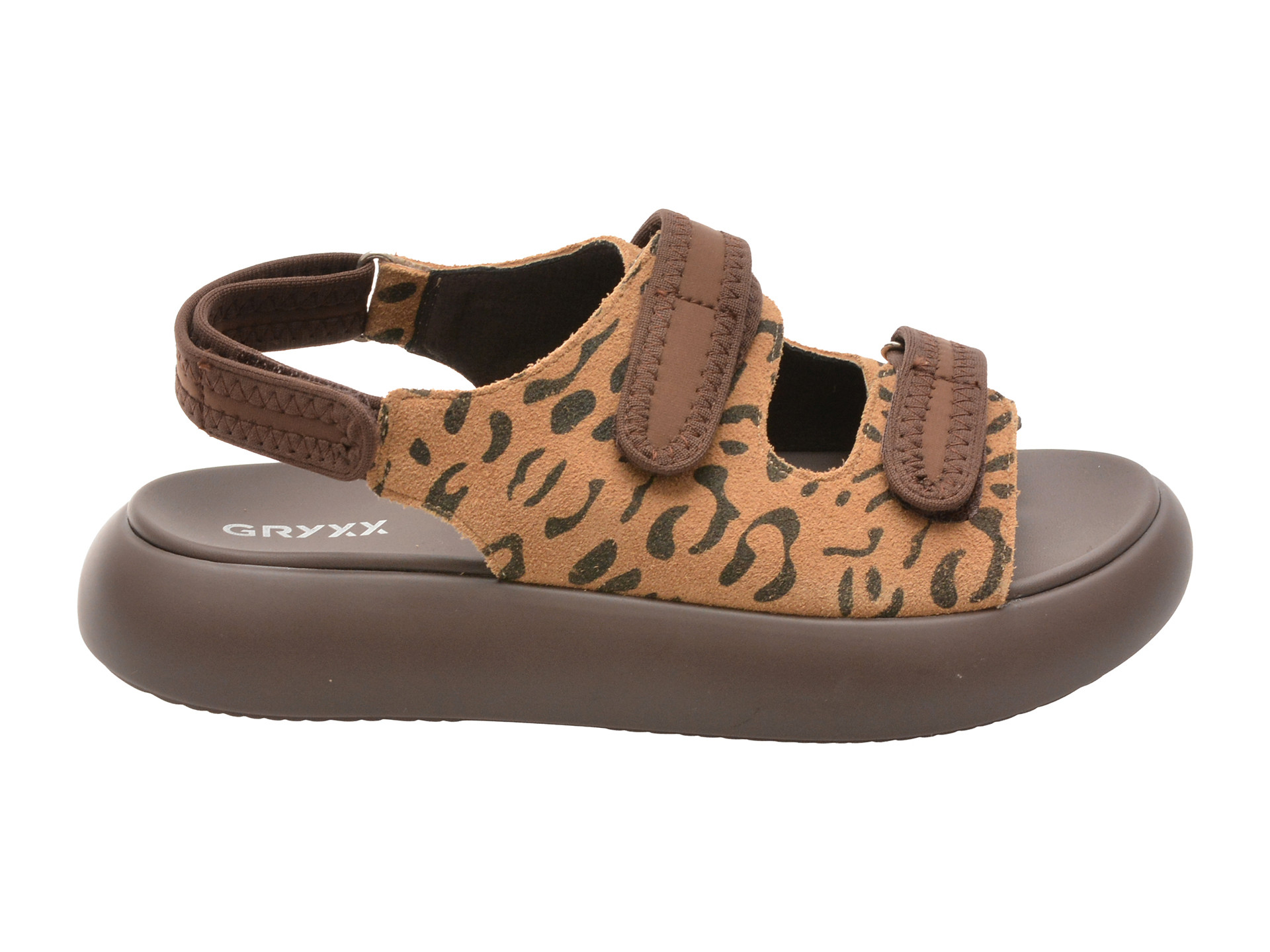 Sandale GRYXX maro, 5L120, din piele intoarsa