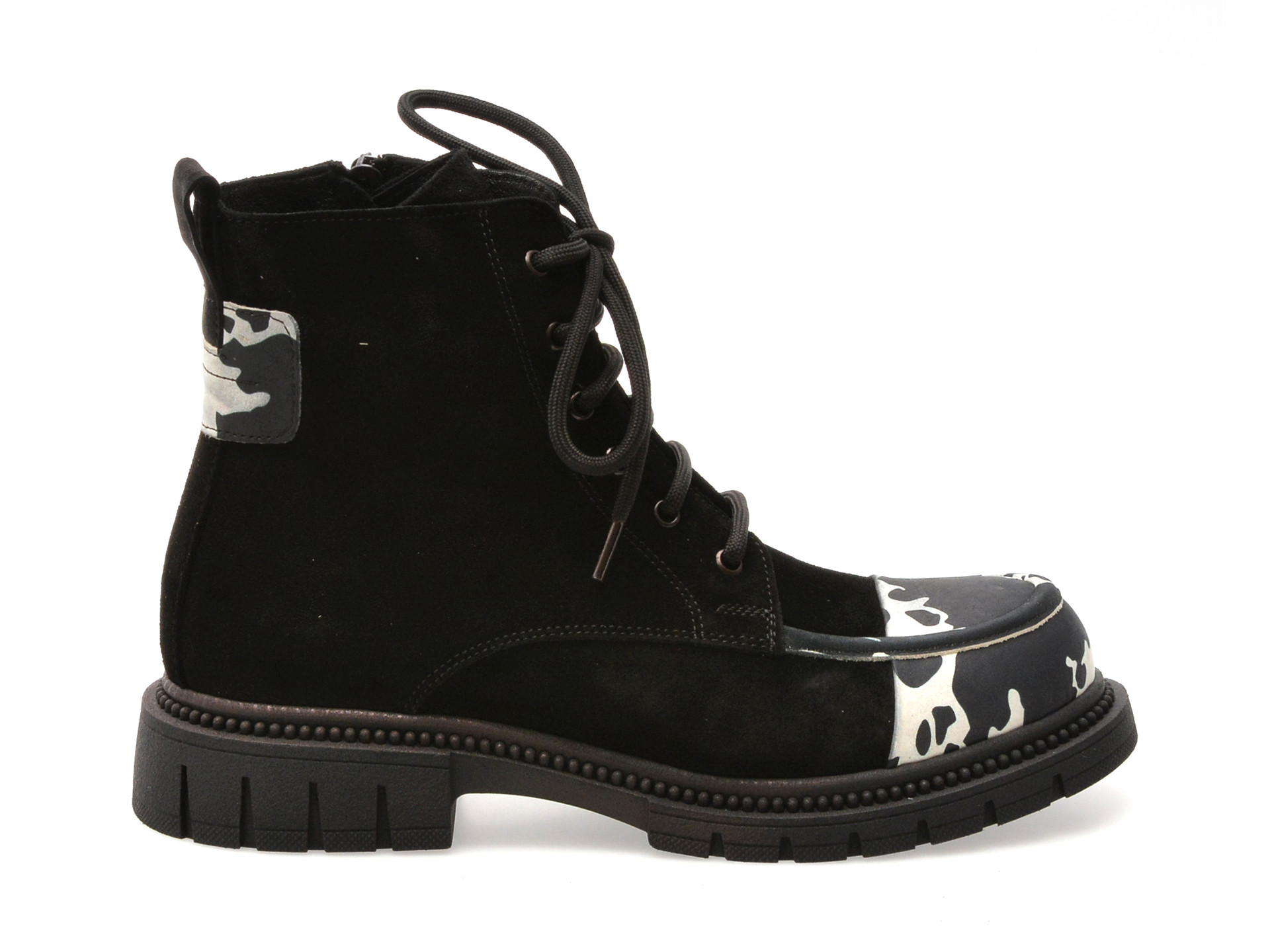 Ghete GRYXX negre, 2201460, din piele intoarsa