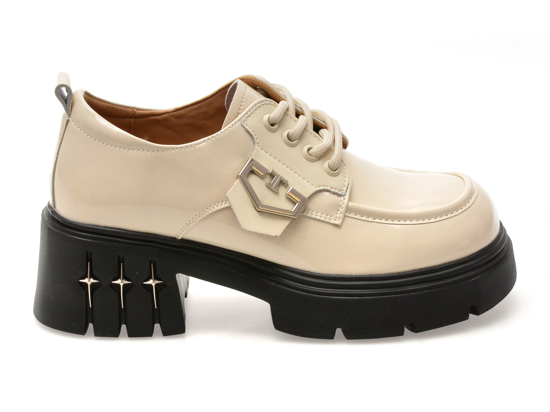 Pantofi GRYXX bej, 70723, din piele naturala lacuita