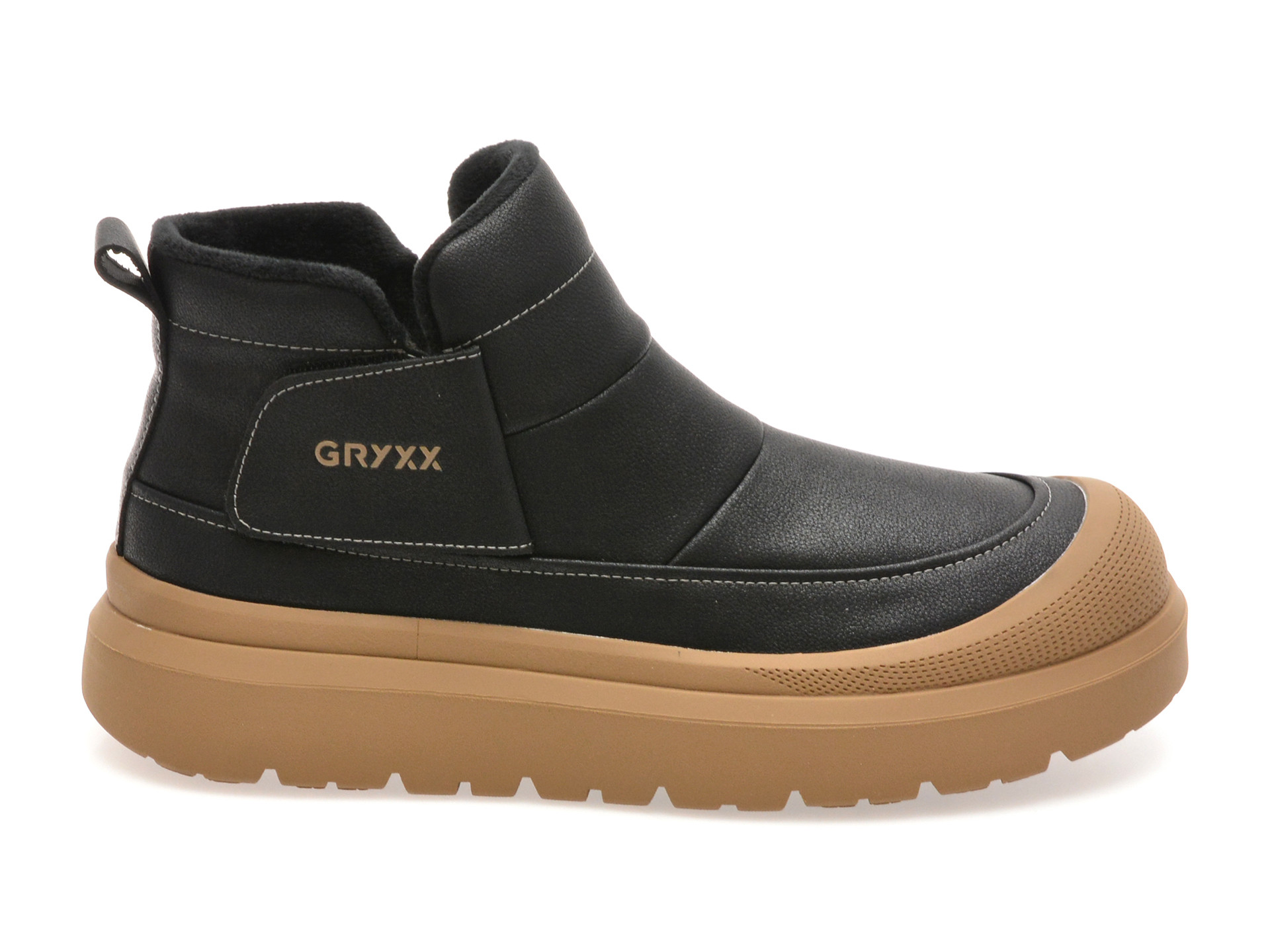 Ghete GRYXX negre, 80006, din piele naturala