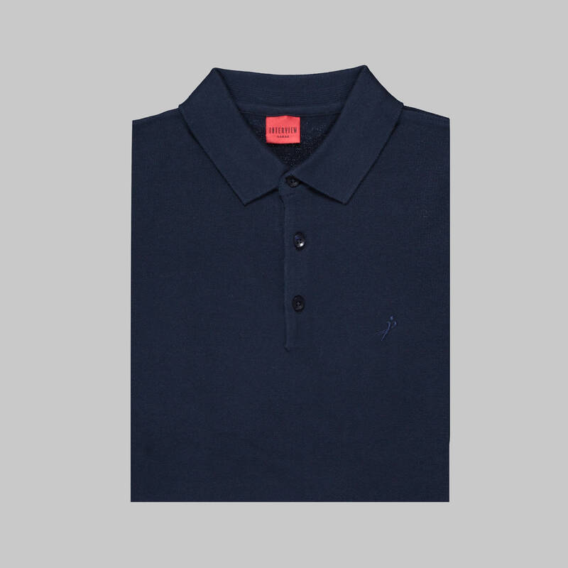 DÜĞMELİ POLO YAKA LACİVERT TRİKO KAZAK