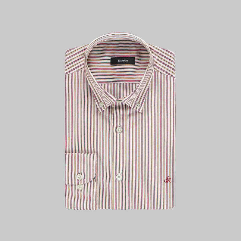 ELETA ÇİZGİLİ BORDO GÖMLEK