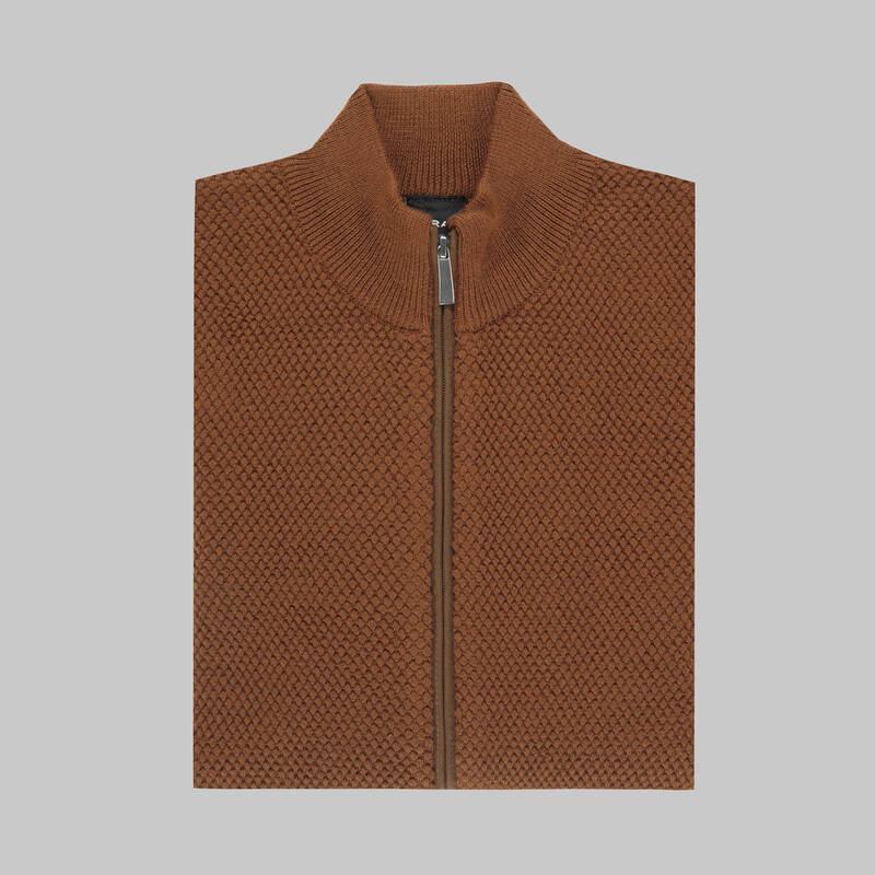 FERMUARLI KAHVERENGİ HIRKA