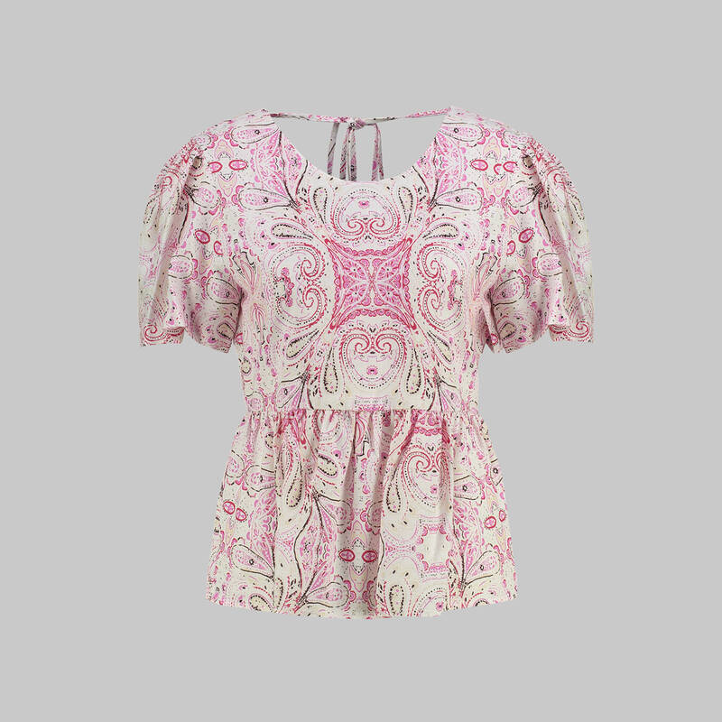 LUCY KISA KOL LİLA BLUZ