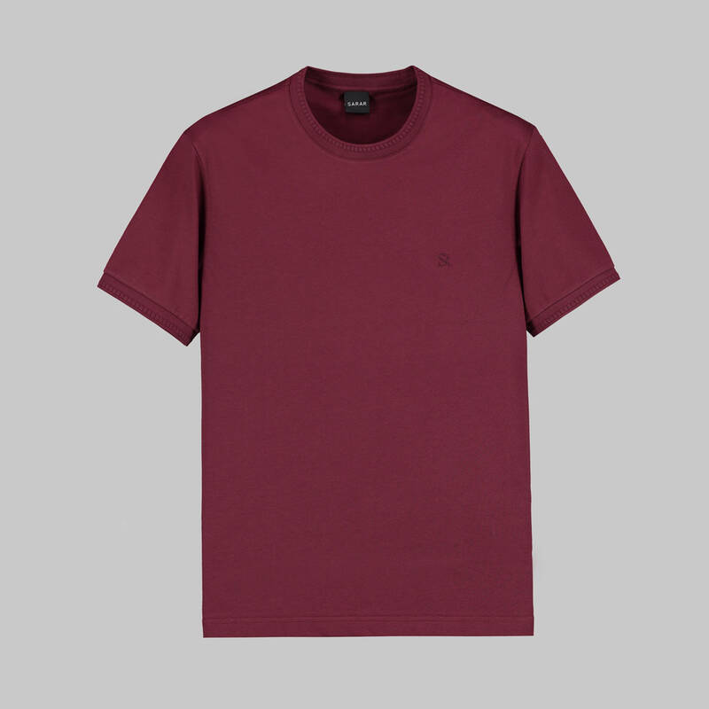 SARAR BİSİKLET YAKA BORDO T-SHIRT