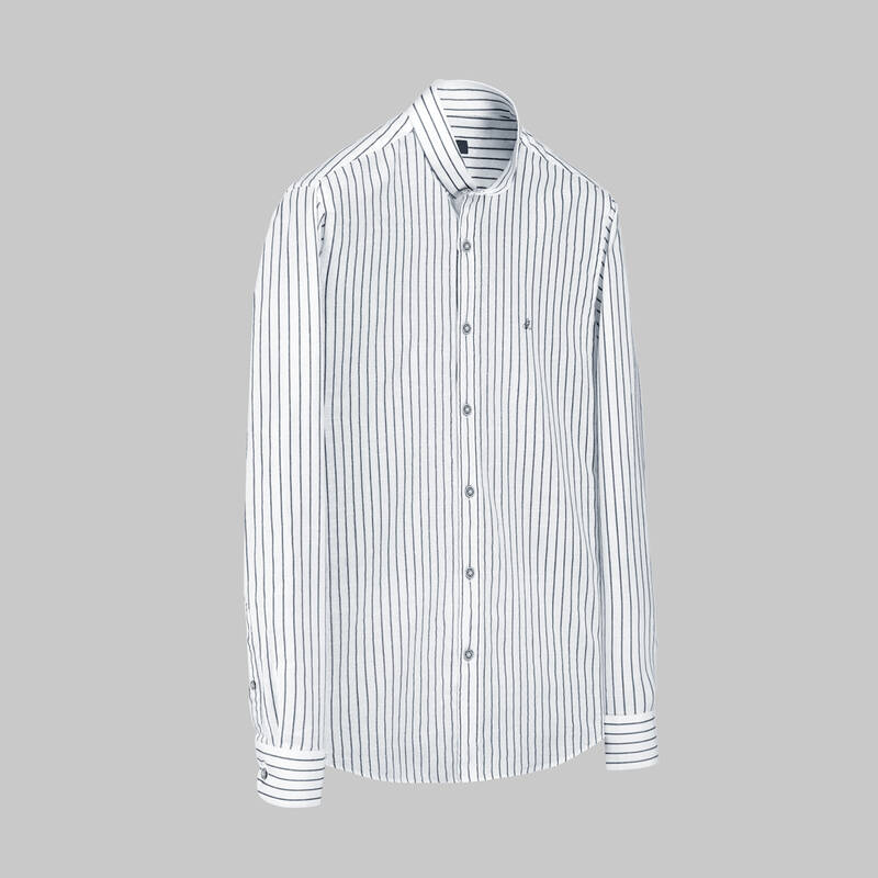 ALN ÇİZGİLİ YEŞİL SLİM GÖMLEK