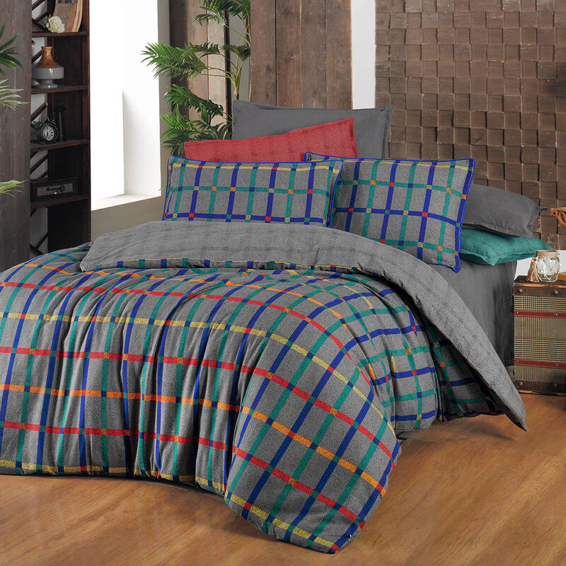 RAGNAR FLANEL GRİ ÇİFT KİŞİLİK NEVRESİM TAKIMI