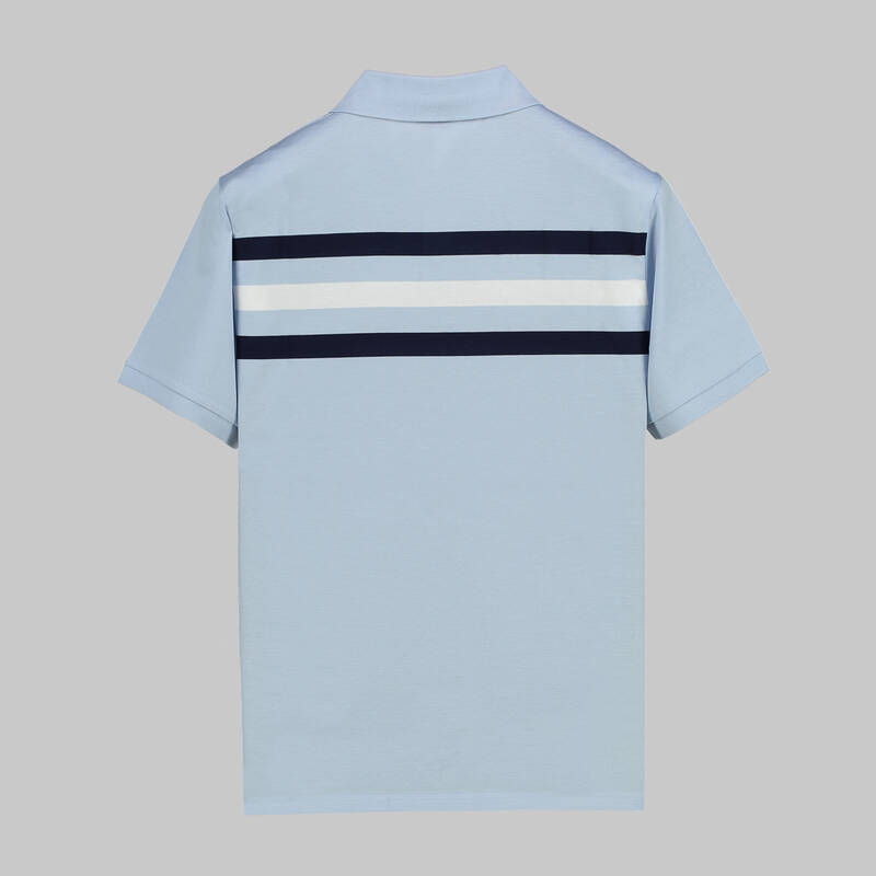 POLO YAKA ÖNÜ ÇİZGİLİ SİYAH TİŞÖRT