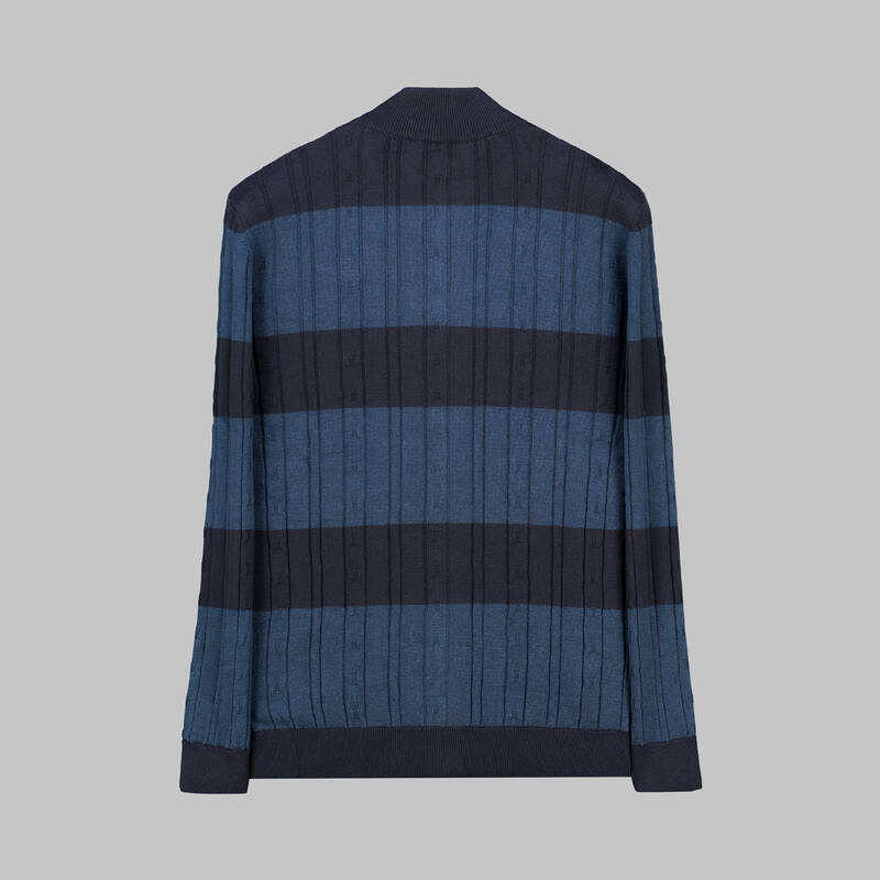 LACİVERT FERMUARLI YARIM BALIKÇI TRİKO