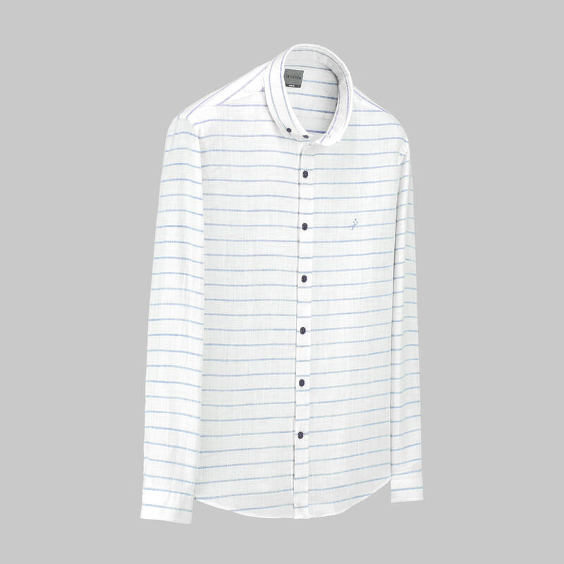 GOIAS UZUN KOL ÇİZGİLİ YEŞİL GÖMLEK