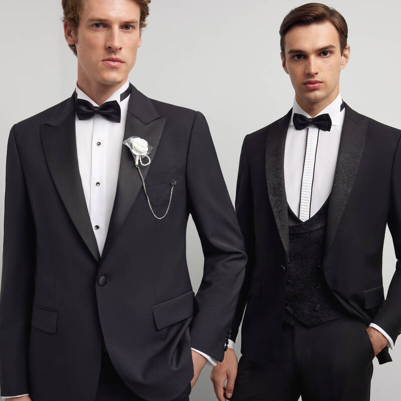 HAPPY CARLO YELEK PAPYON TAKIM SİYAH SMOKIN