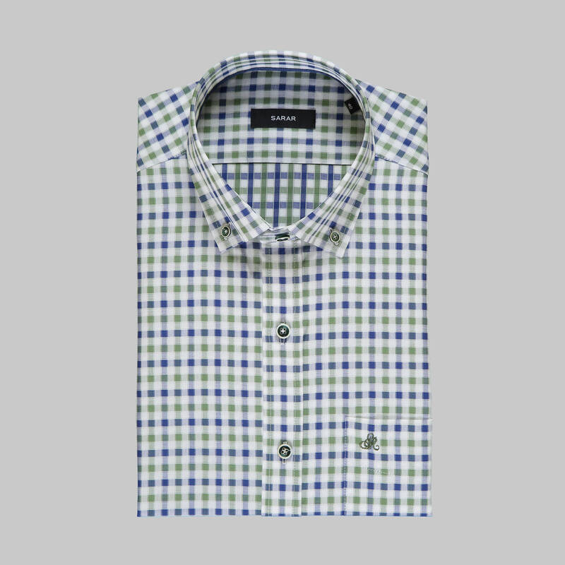 ELETA SELECTION KARELİ YEŞİL GÖMLEK