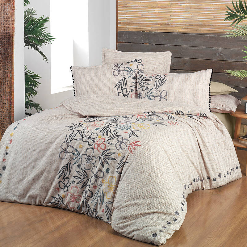 AMELIA FLANEL BEJ TEK KİŞİLİK NEVRESİM TAKIMI