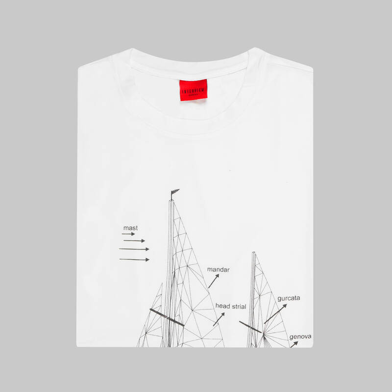 BİSİKLET YAKA DESENLİ LACİVERT TİŞÖRT