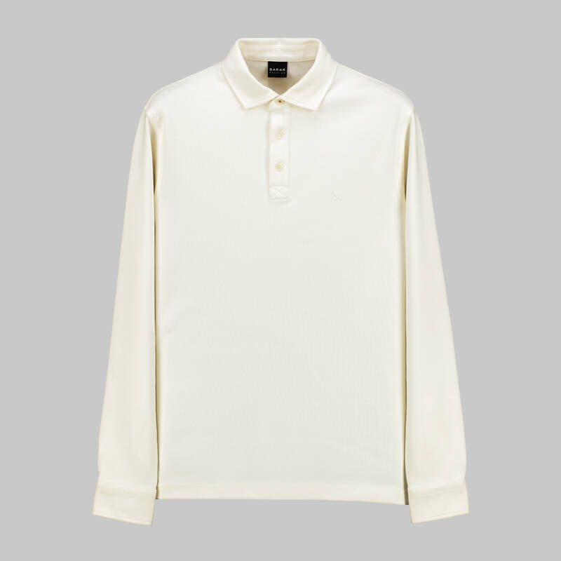 SARAR PREMIUM POLO YAKA UZUN KOL EKRU T-SHIRT
