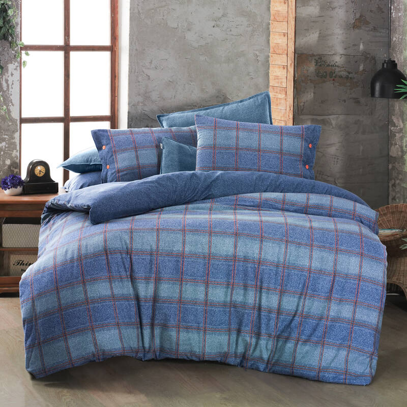 ARVES FLANEL MAVİ ÇİFT KİŞİLİK NEVRESİM TAKIMI