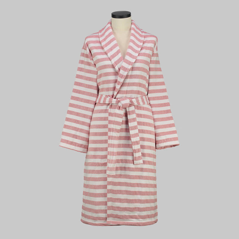 DENIS ÇİZGİLİ SARI BORNOZ