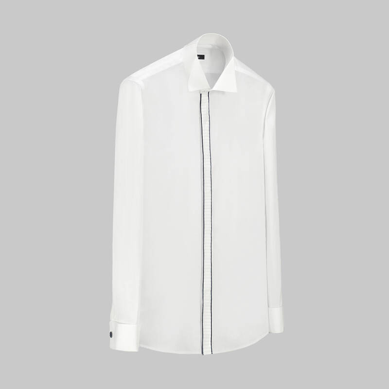 FAGUSA YEDEK YAKALI BEYAZ SMOKİN GÖMLEK