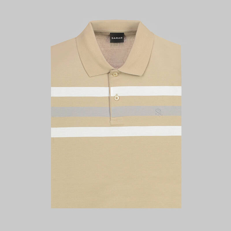 POLO YAKA ÖNÜ ÇİZGİLİ SİYAH TİŞÖRT