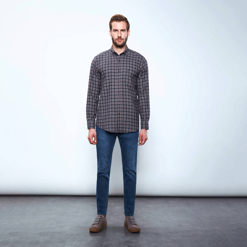 ELETA SELECTION UZUN KOL LACİVERT GÖMLEK