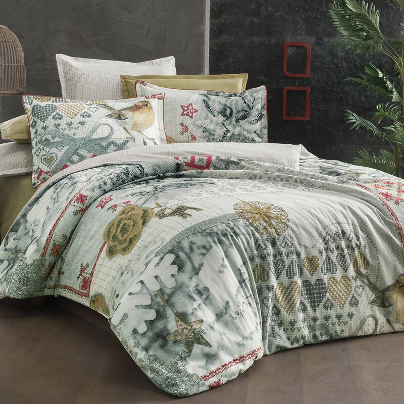 KAJE FLANEL KİNG SIZE NEVRESİM TAKIMI