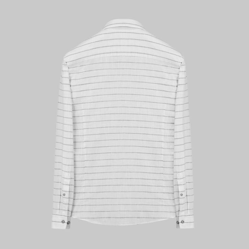 GOIAS UZUN KOL ÇİZGİLİ YEŞİL GÖMLEK