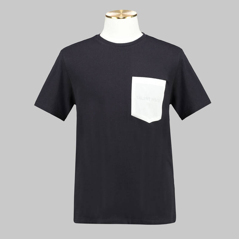 BİSİKLET YAKA CEPLİ SİYAH T-SHIRT