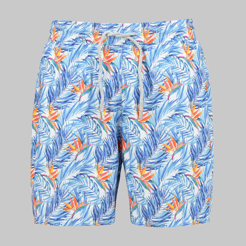 YAPRAK DESENLİ MAVİ VILE DENİZ ŞORTU