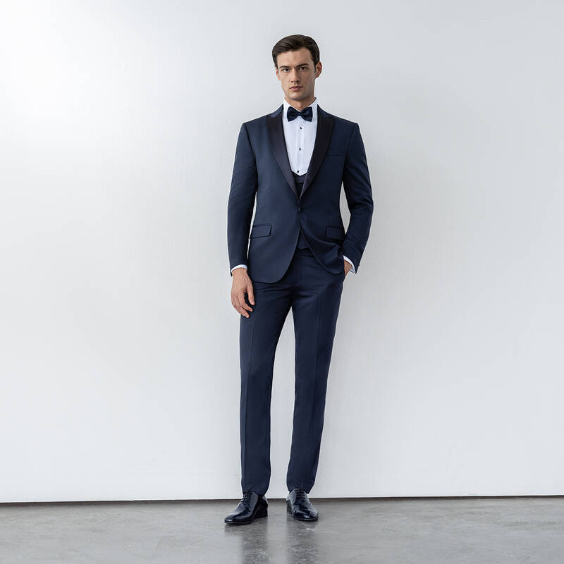 HAPPY NIGHT CARLO YELEK PAPYON TAKIM SİYAH SMOKİN