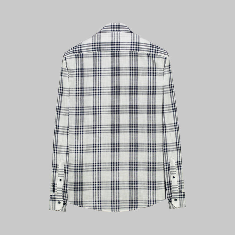 ELETA EKOSE SLİM MAVİ GÖMLEK