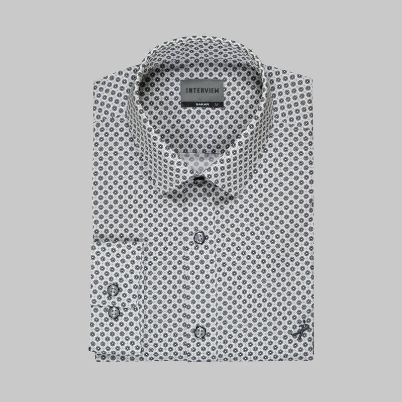 SOSA DESENLİ SİYAH GÖMLEK