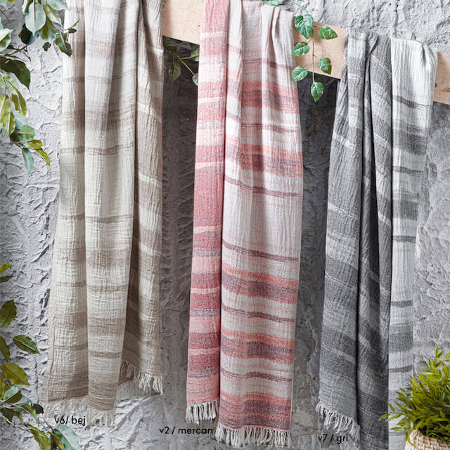 MARTA GRİ PLAJ HAVLUSU