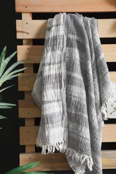 MARTA GRİ PLAJ HAVLUSU