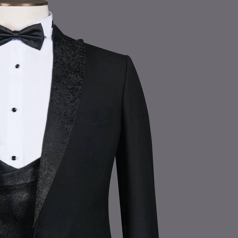 HAPPY CARLO YELEK PAPYON TAKIM SİYAH SMOKIN