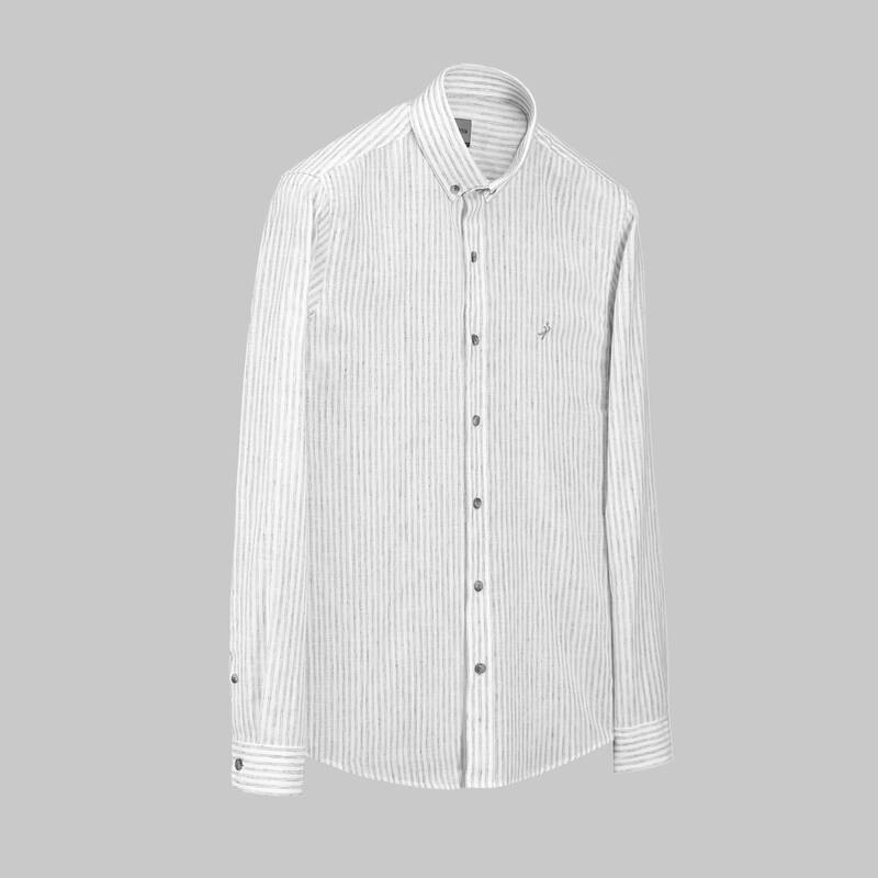 GOIAS KAHVERENGİ UZUN KOL SLİM GÖMLEK