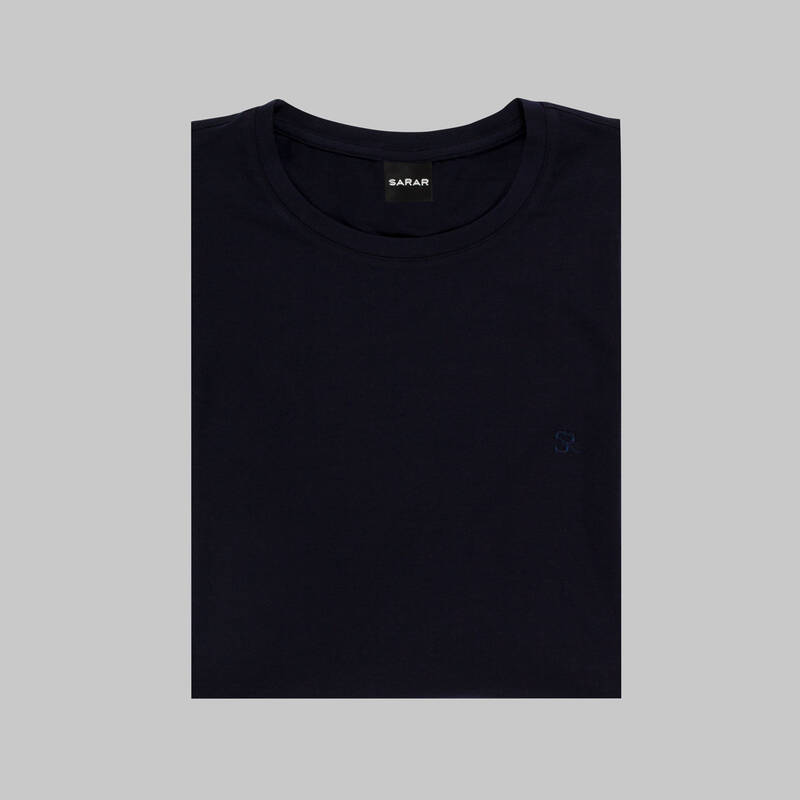 SARAR BİSİKLET YAKA LACİVERT T-SHIRT