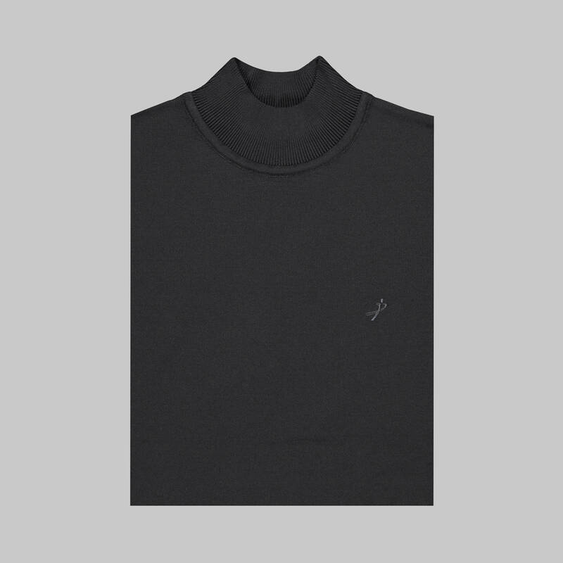 YARIM BALIKÇI YAKA SİYAH TRİKO