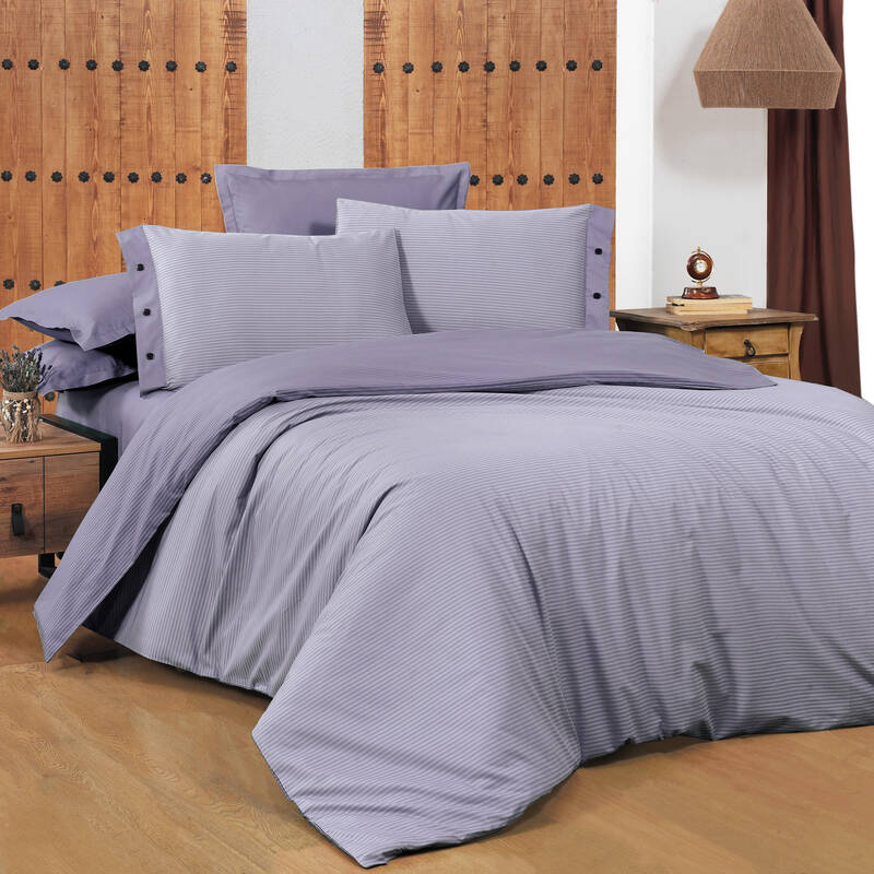 NEW FANCY STRIPE KING SIZE MAVİ NEVRESİM TAKIMI