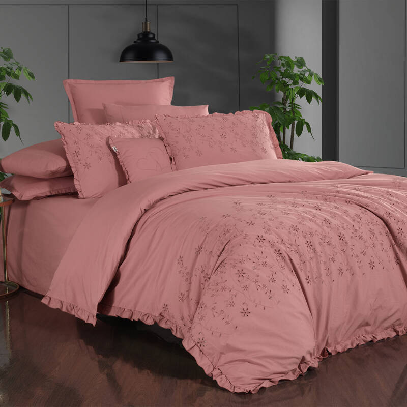 PESTE PERCALE BEYAZ ÇİFT KİŞİLİK NEVRESİM TAKIMI